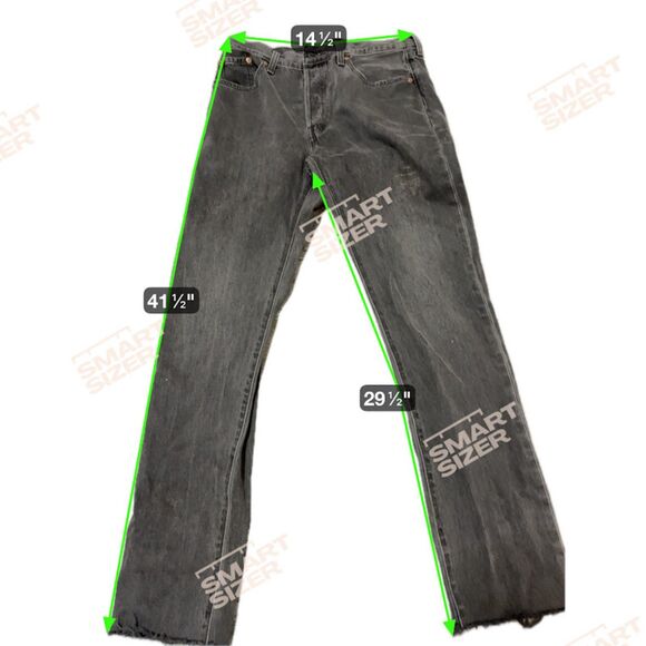 Levi’s 501 Jeans 29x32 Black Button Fly Distressed Frayed Hem Grunge Streetwear - Picture 4 of 12